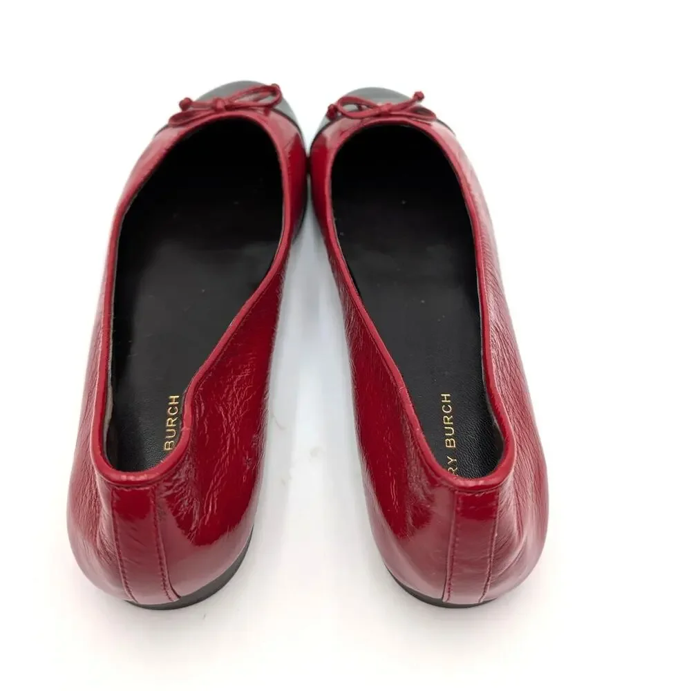 Tory Burch Ballerinas Leather Ballet Flats Women's Red Size US8.5M EU39